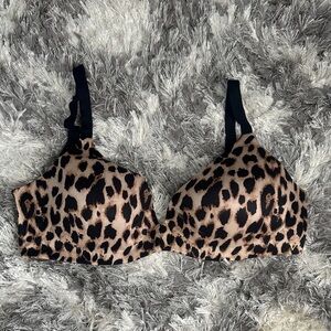 Victoria's Secret Leopard Print T-Shirt Bra - Black & Brown
